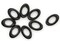 8 23mm Black Plastic Oval Ring Beads - Oval Bead Frames